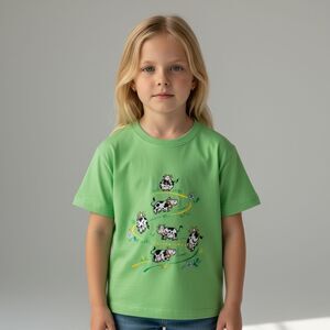 Kids Swiss dairy cow T-Shirt size 8 Green